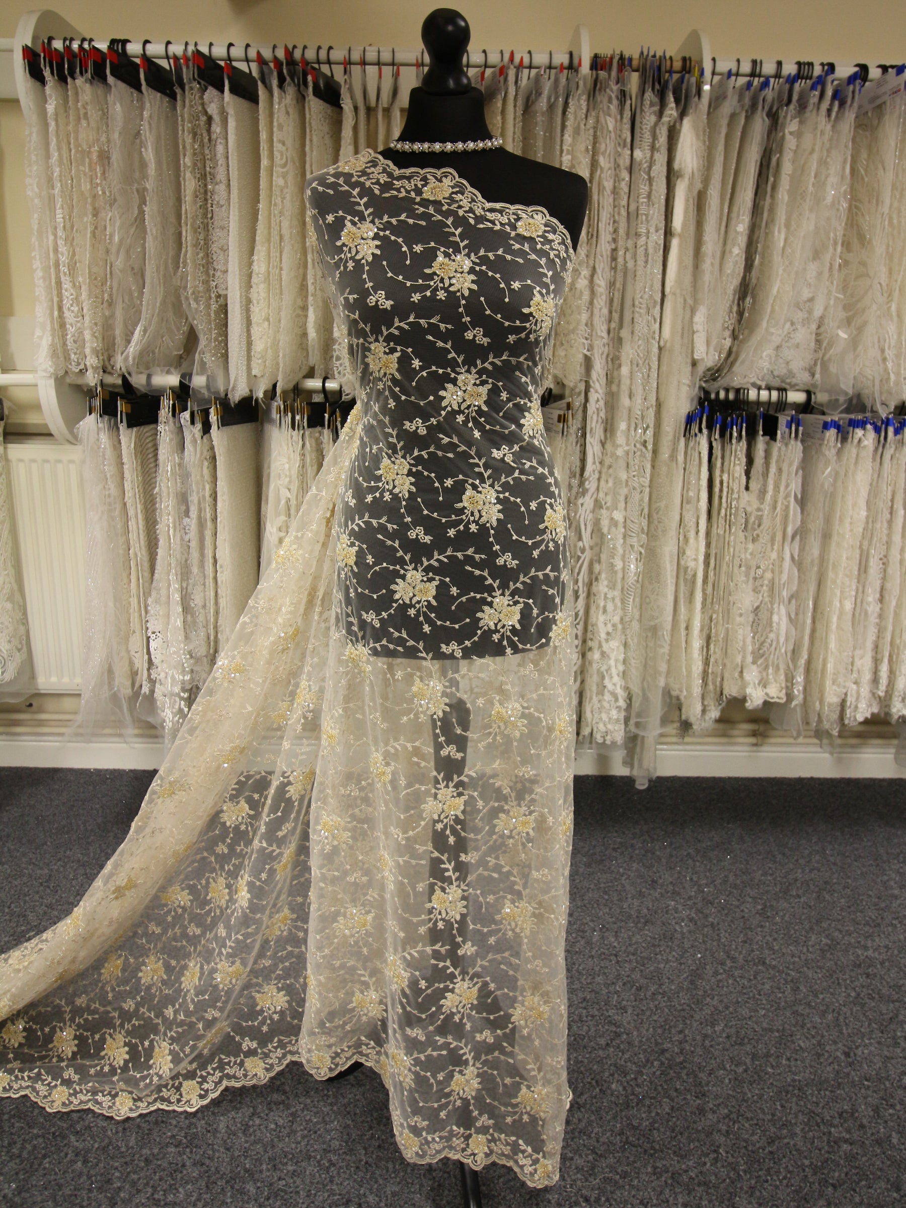 Gold Beaded Lace - Soraya Gold Beaded Lace - Soraya