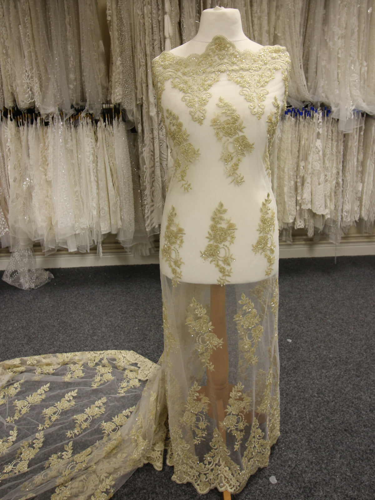 Gold Beaded Lace - Pilar