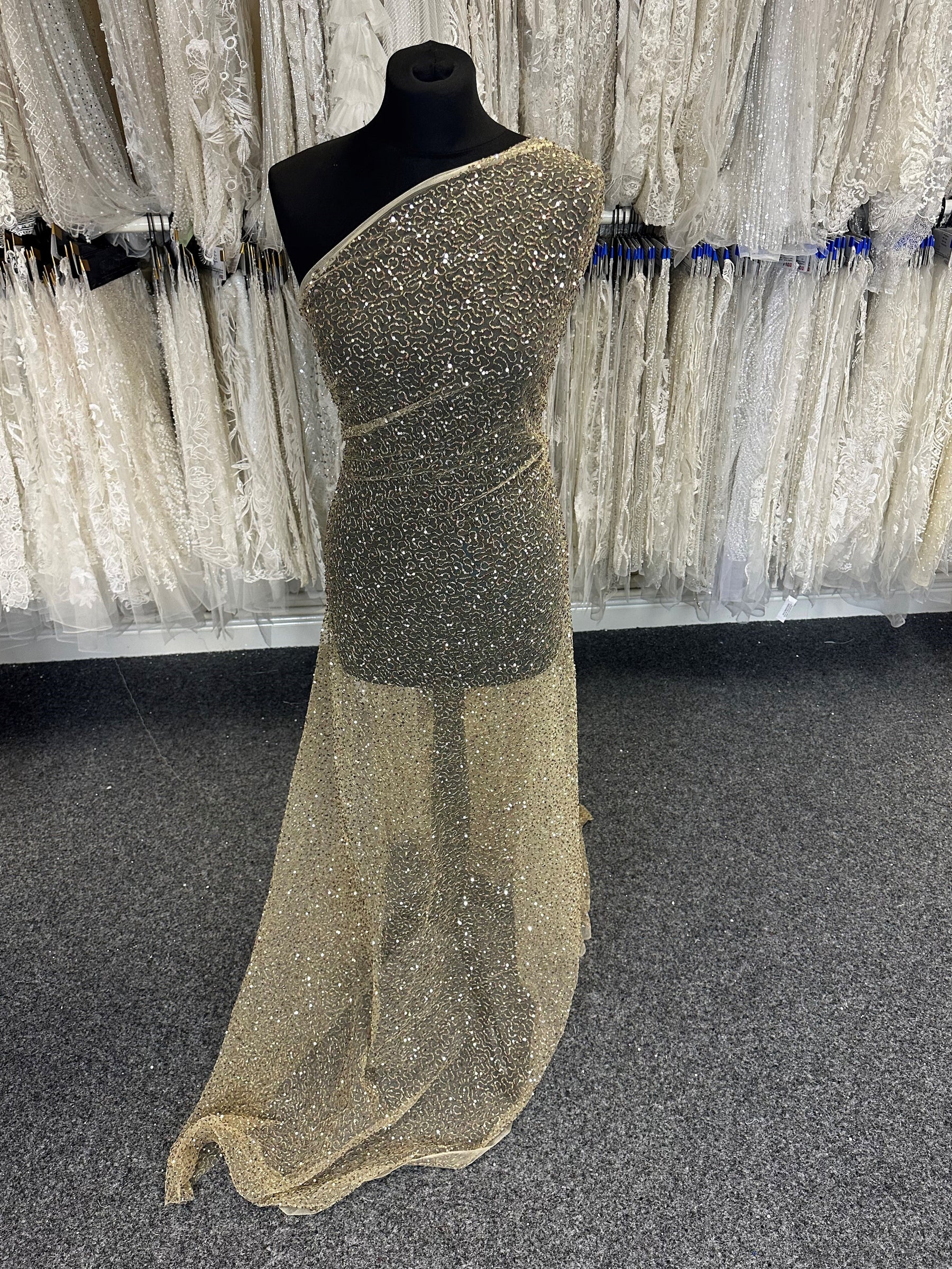 Gold Sequinned Tulle - Fabiola Gold Sequinned Tulle - Fabiola