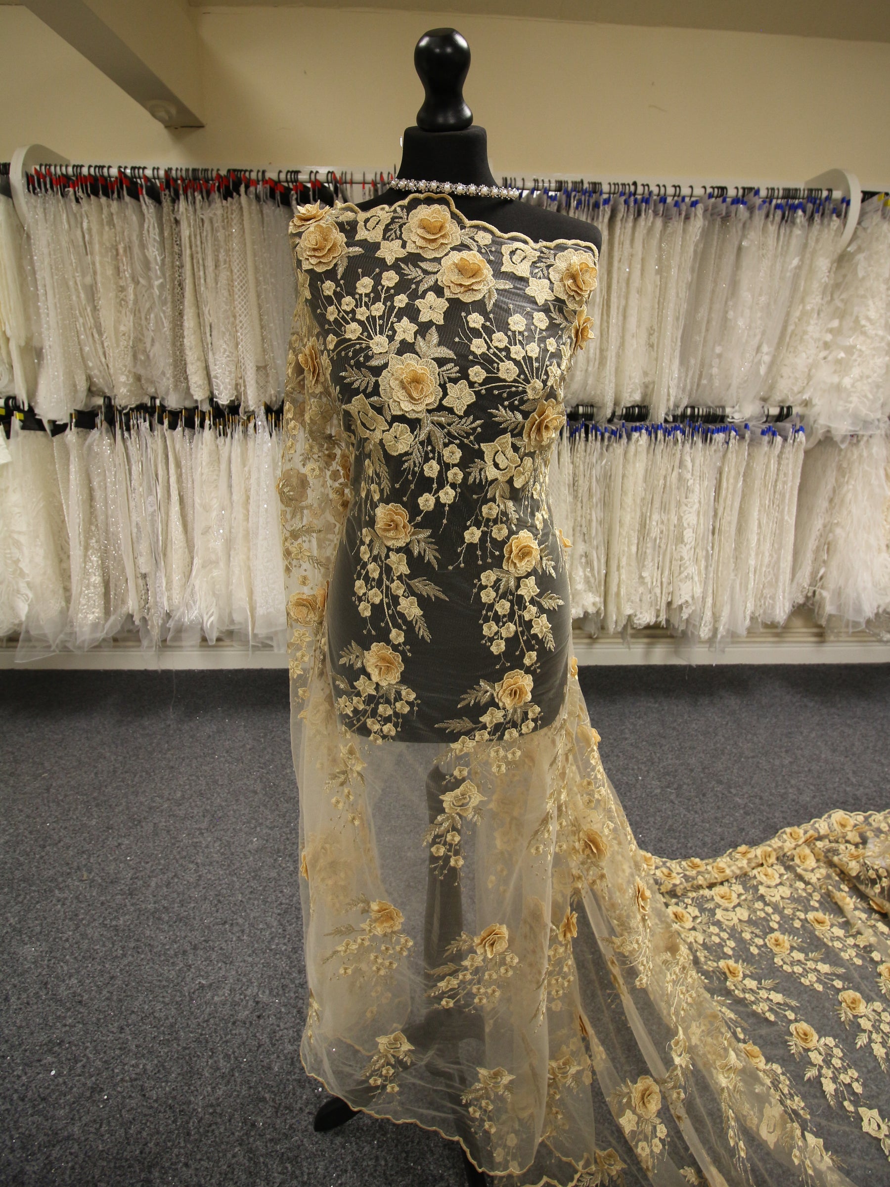 Gold Embroidered Lace - Goldie
