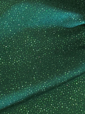 Green Glitter Jersey Fabric - Dazzle