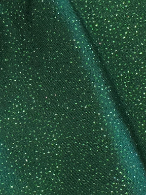 Green Glitter Jersey Fabric - Dazzle