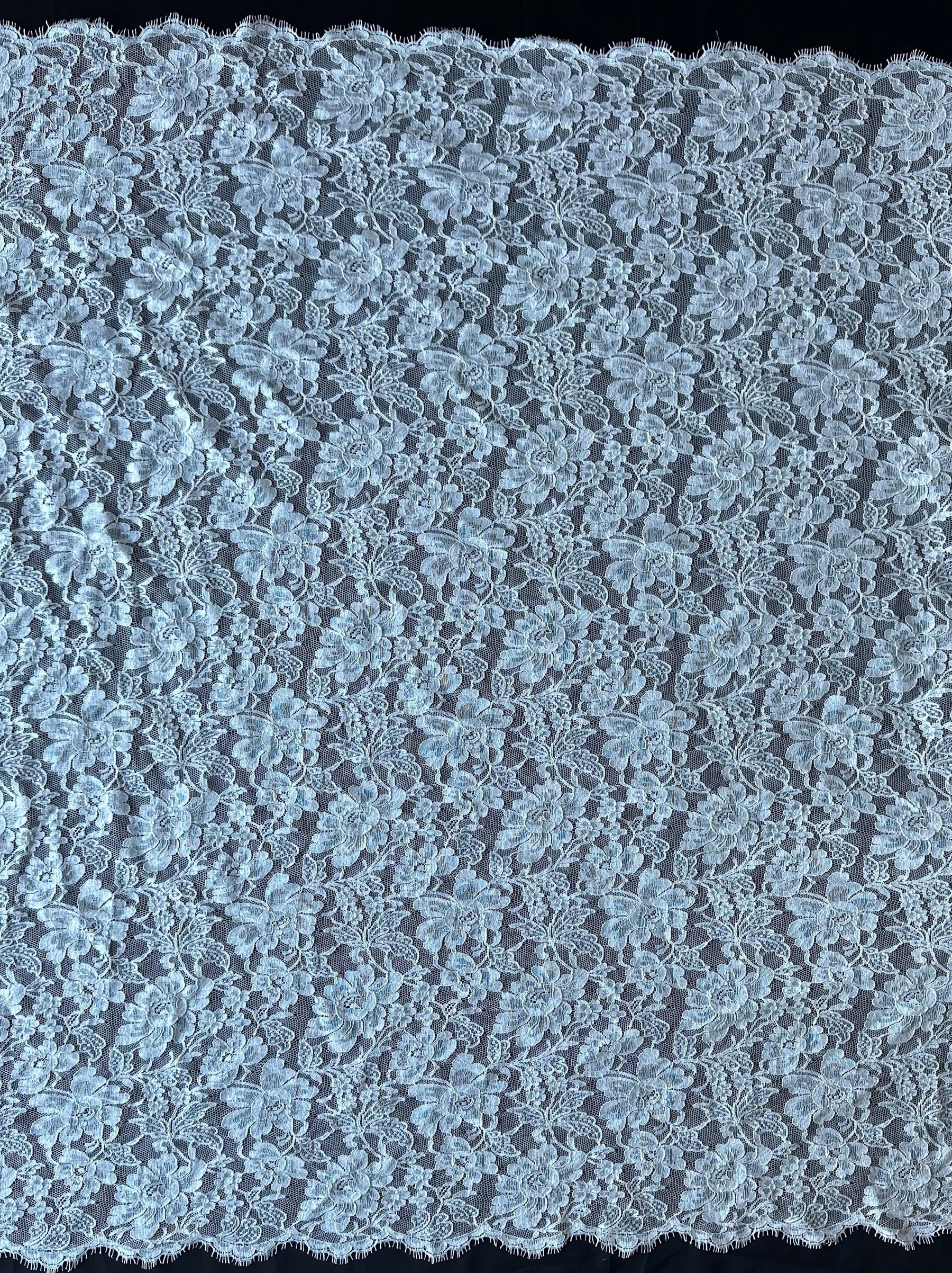 Ivory Corded Chantilly Lace - Grusso