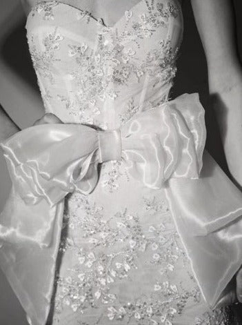 Ivory Polyester Organza Satin - Happiness