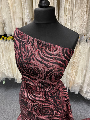 Red Jacquard Floral Brocade - Hijack