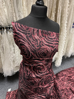 Red Jacquard Floral Brocade - Hijack