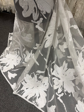 Ivory Bridal Jacquard Devoré - Tru