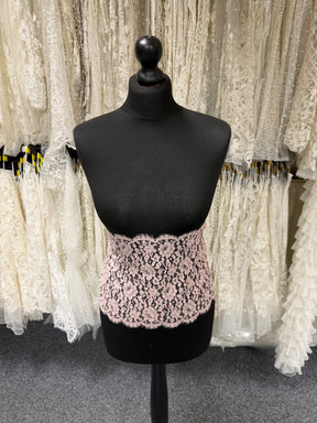 Antique Rose Corded Chantilly Lace Trim - T808