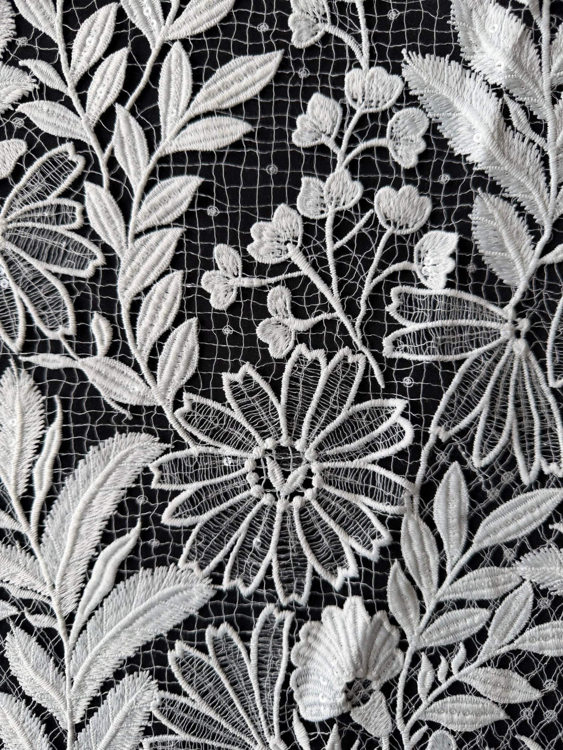 Ivory Sequin Bridal Lace - EB3049