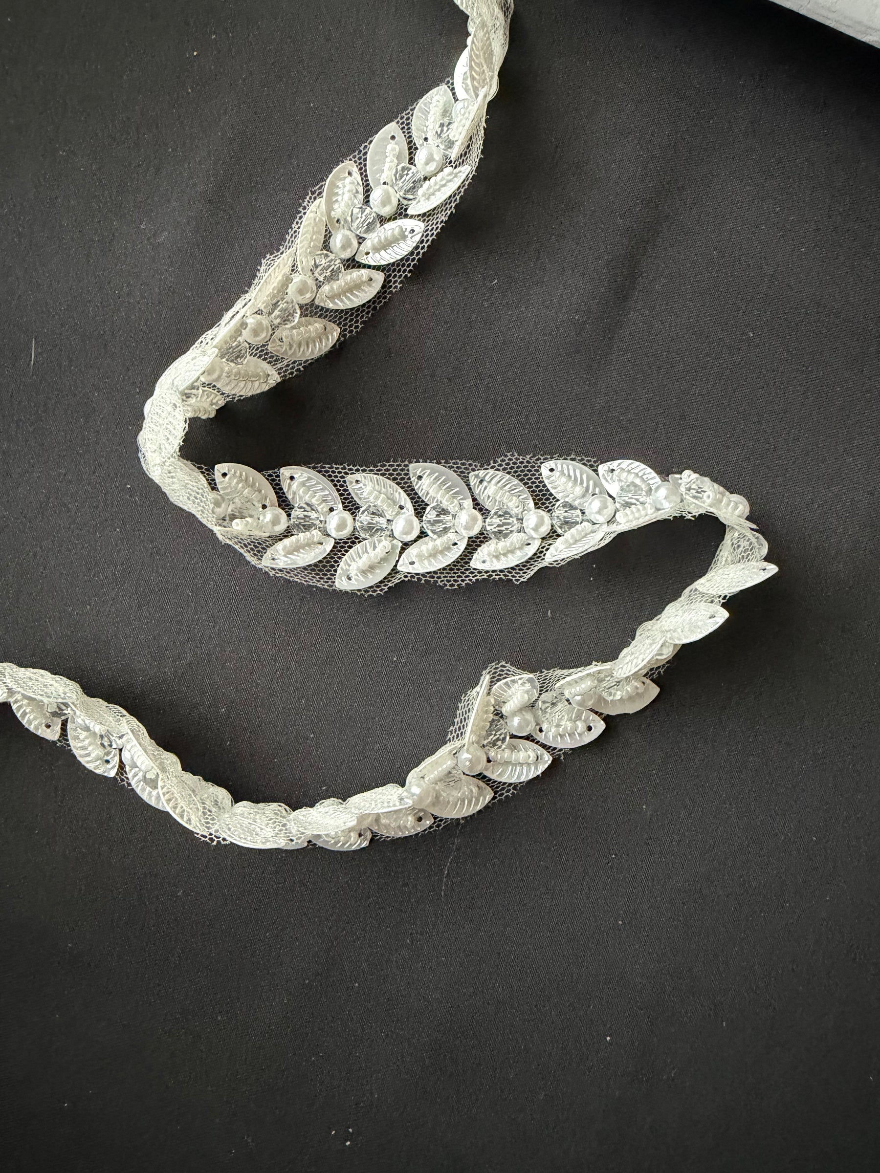 Ivory Beaded Dress Trim - EH2038