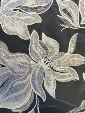 Ivory Sequin Embroidery Lace - EB3058