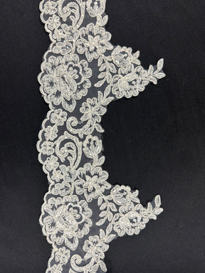 Ivory Beaded and Corded Lace Trim - T 226 Beaded (CF)