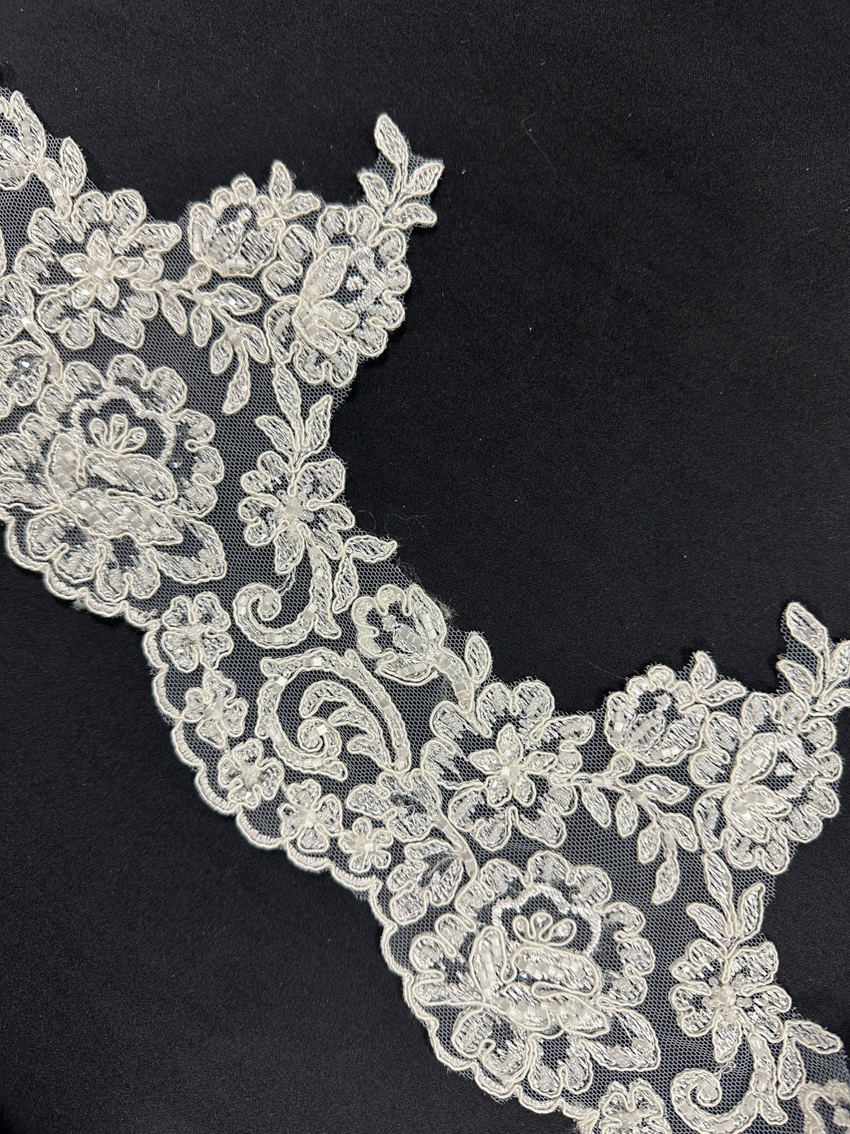Ivory Beaded and Corded Lace Trim - T 226 Beaded (CF)