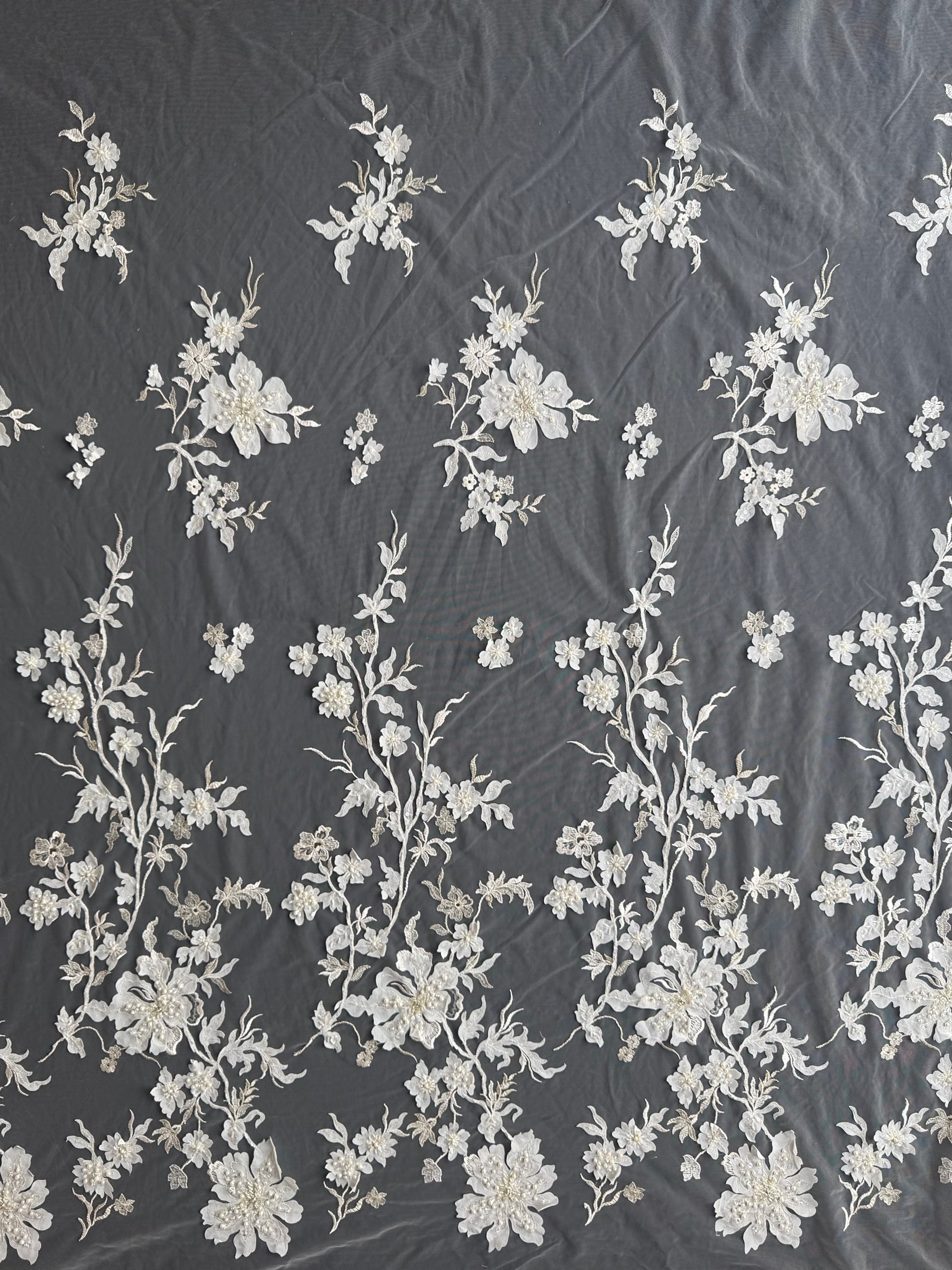Ivory Embroidered Lace - EB1015