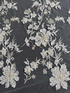 Ivory Embroidered Lace - EB1015