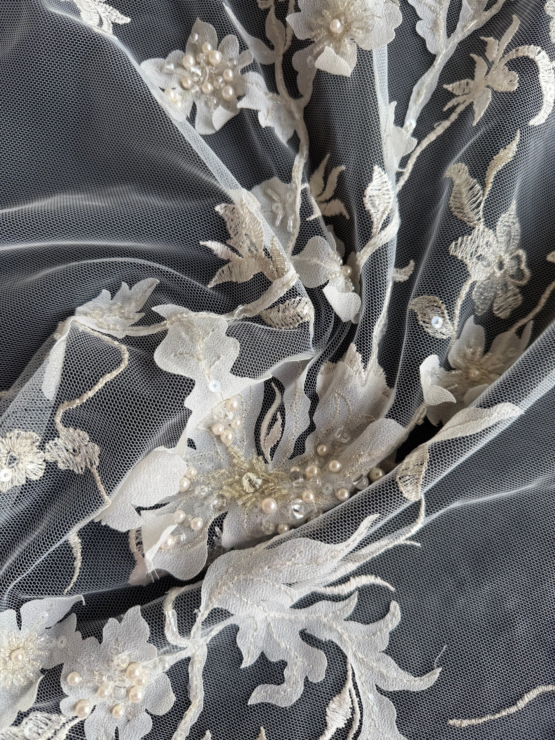 Ivory Embroidered Lace - EB1015