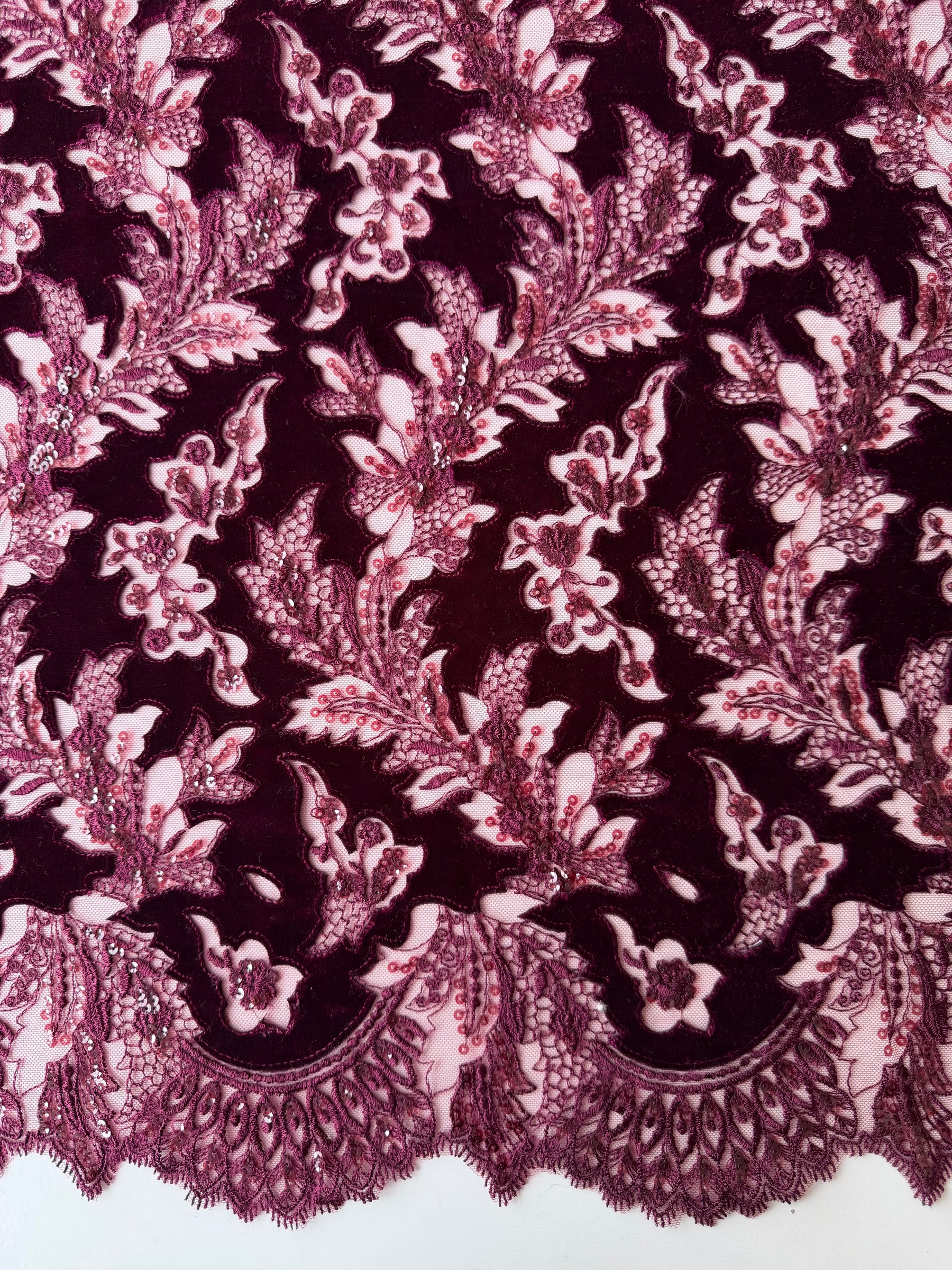 Wine 3D Velvet Lace - EB3023