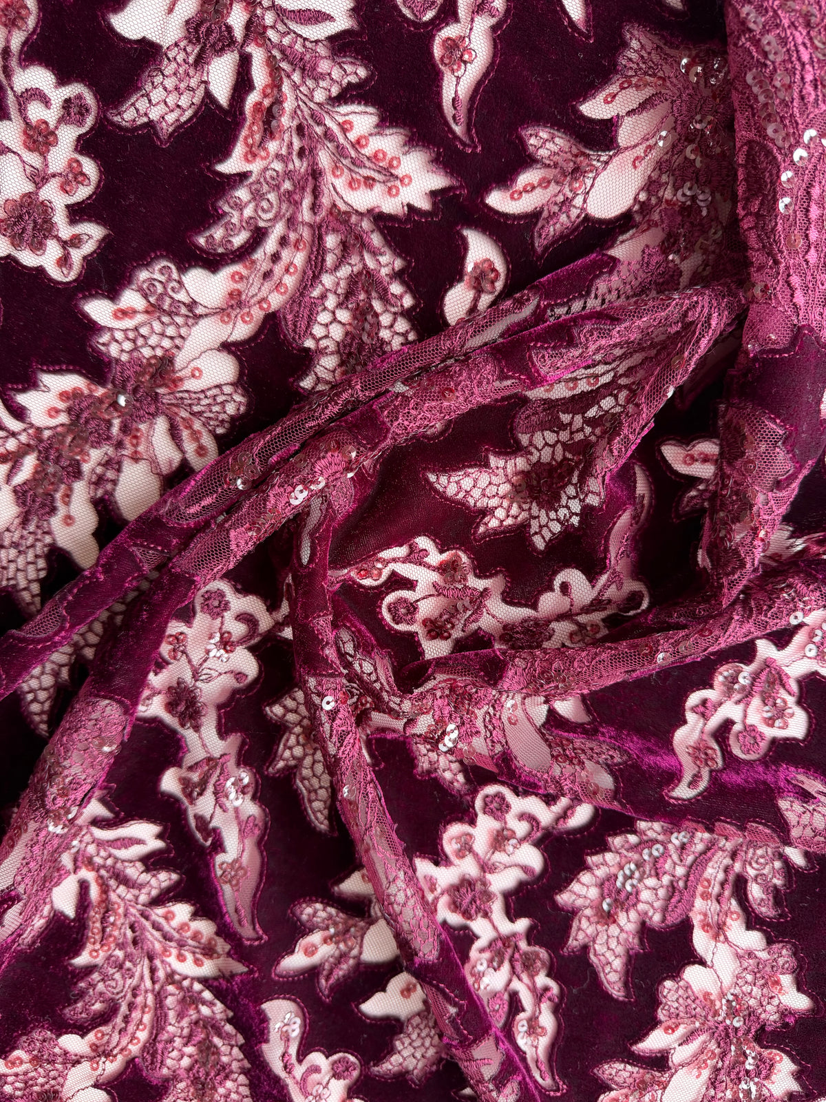 Wine 3D Velvet Lace - EB3023