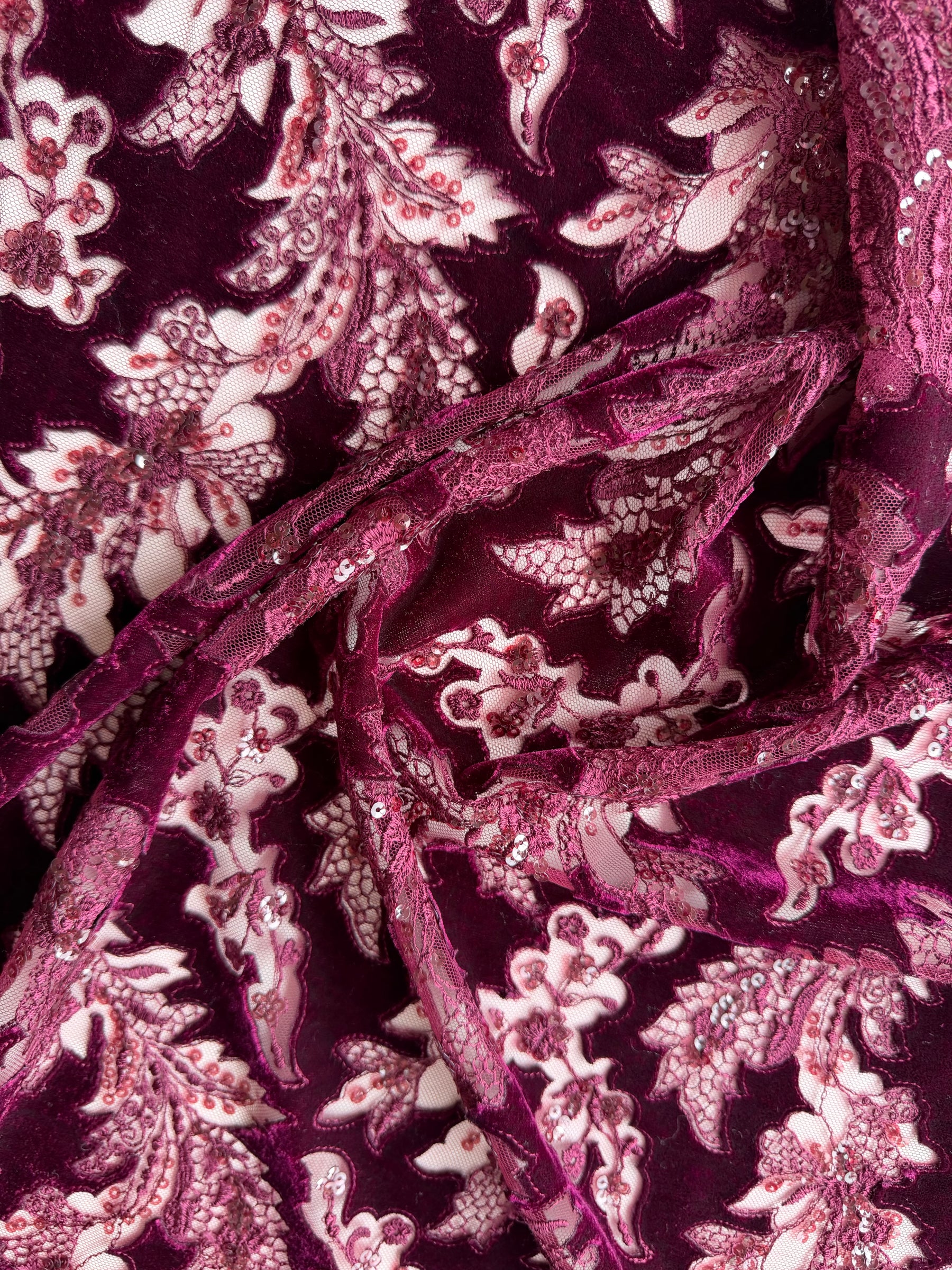 Wine 3D Velvet Lace - EB3023