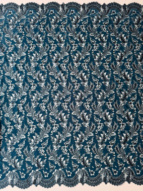 Teal 3D Velvet Lace - EB3023