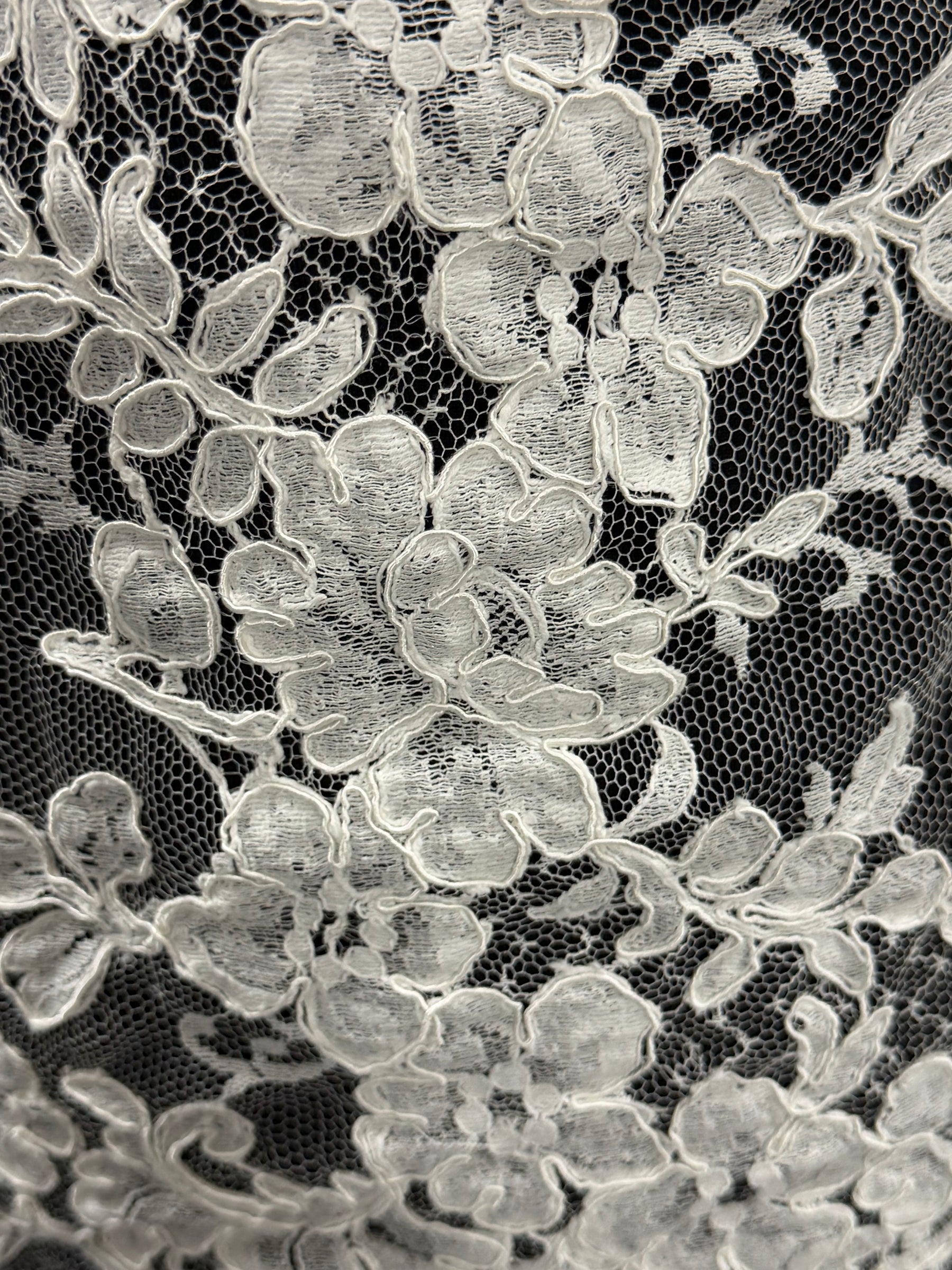 Ivory Corded Chantilly Lace Trim - Rio