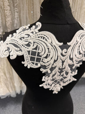 Ivory Large Corded Lace Applique - T799