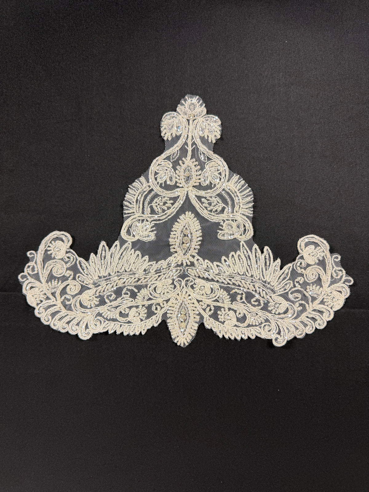 Ivory Beaded Applique - T816