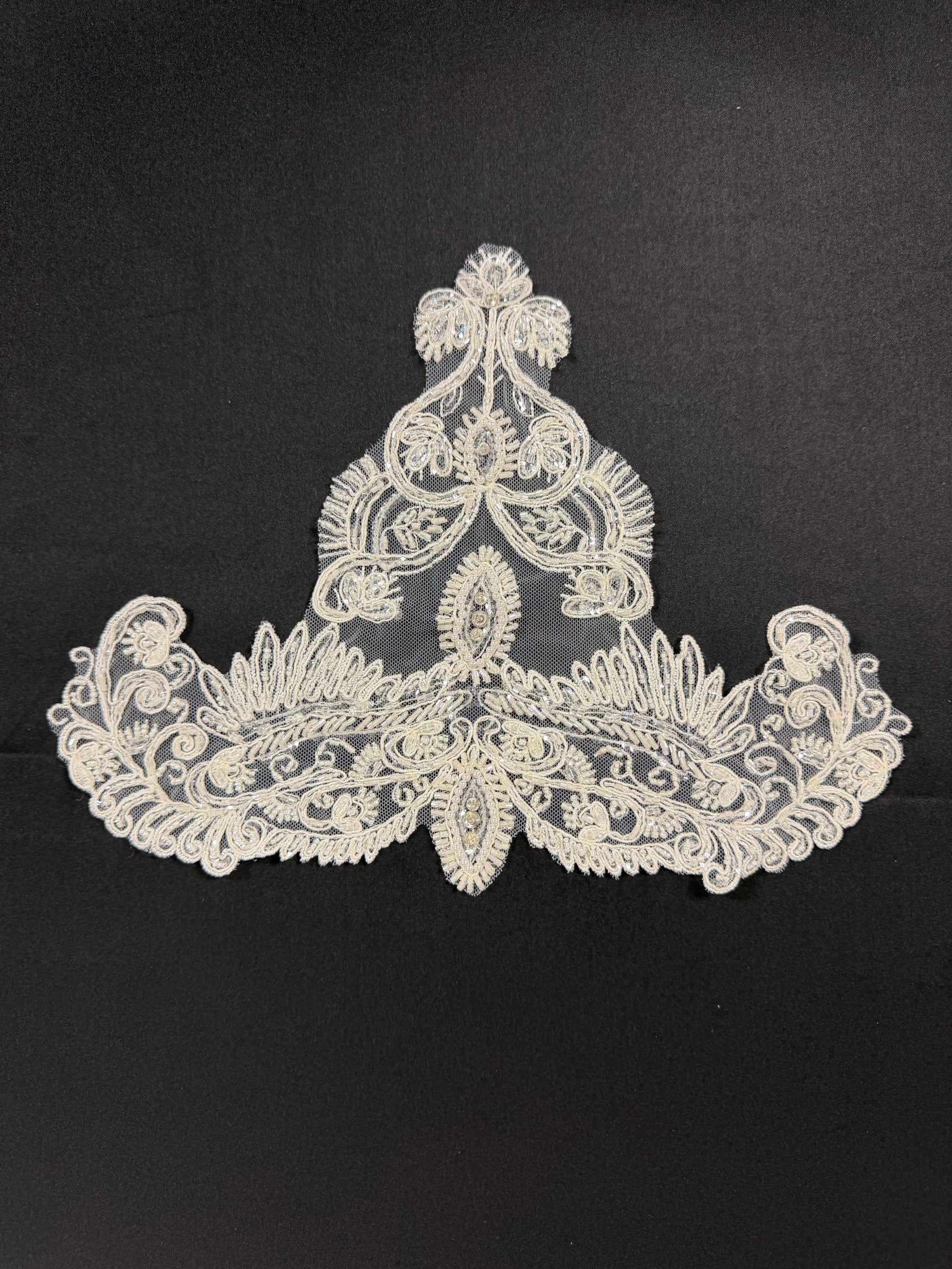 Ivory Beaded Applique - T816