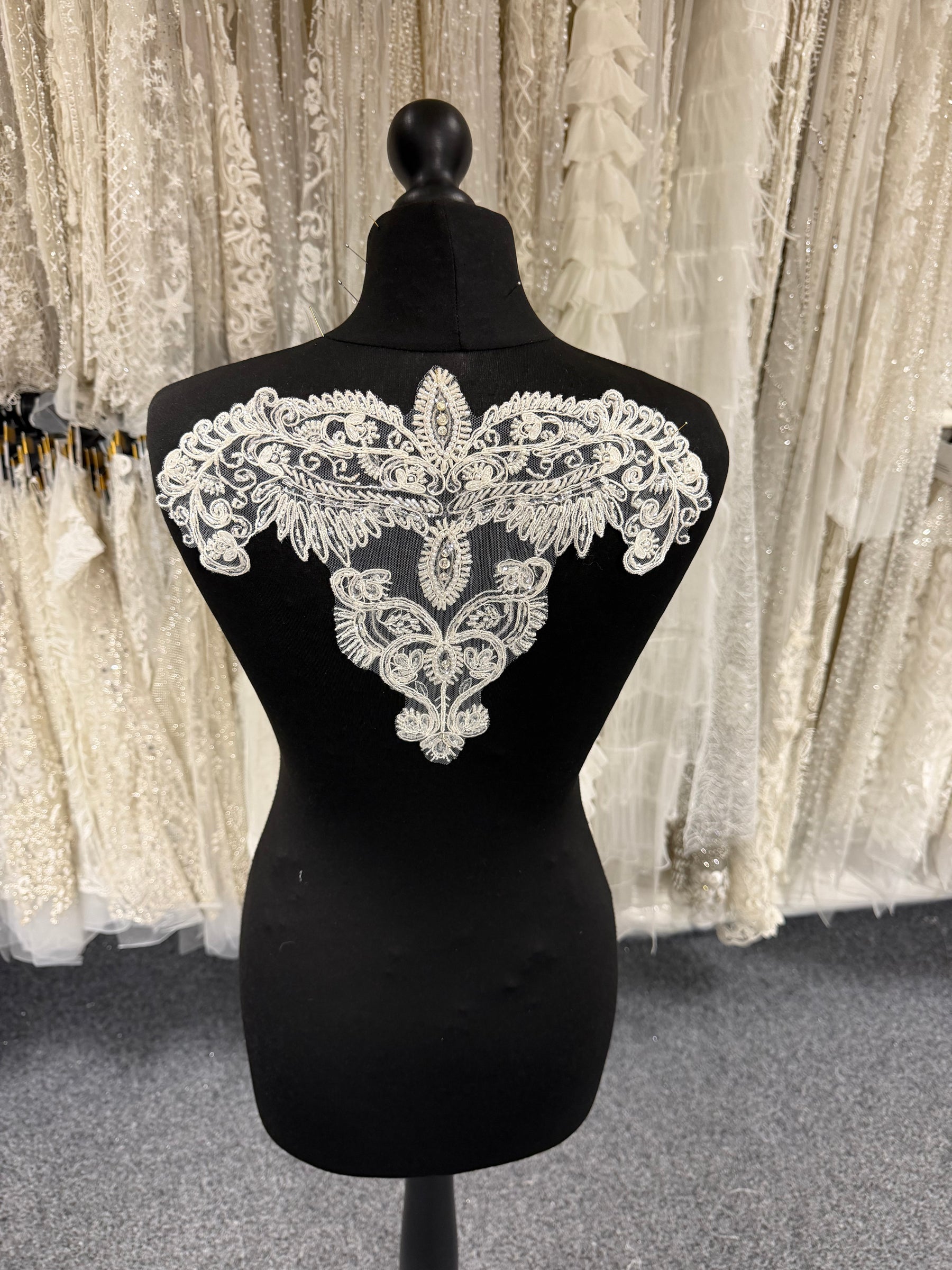 Ivory Beaded Applique - T816