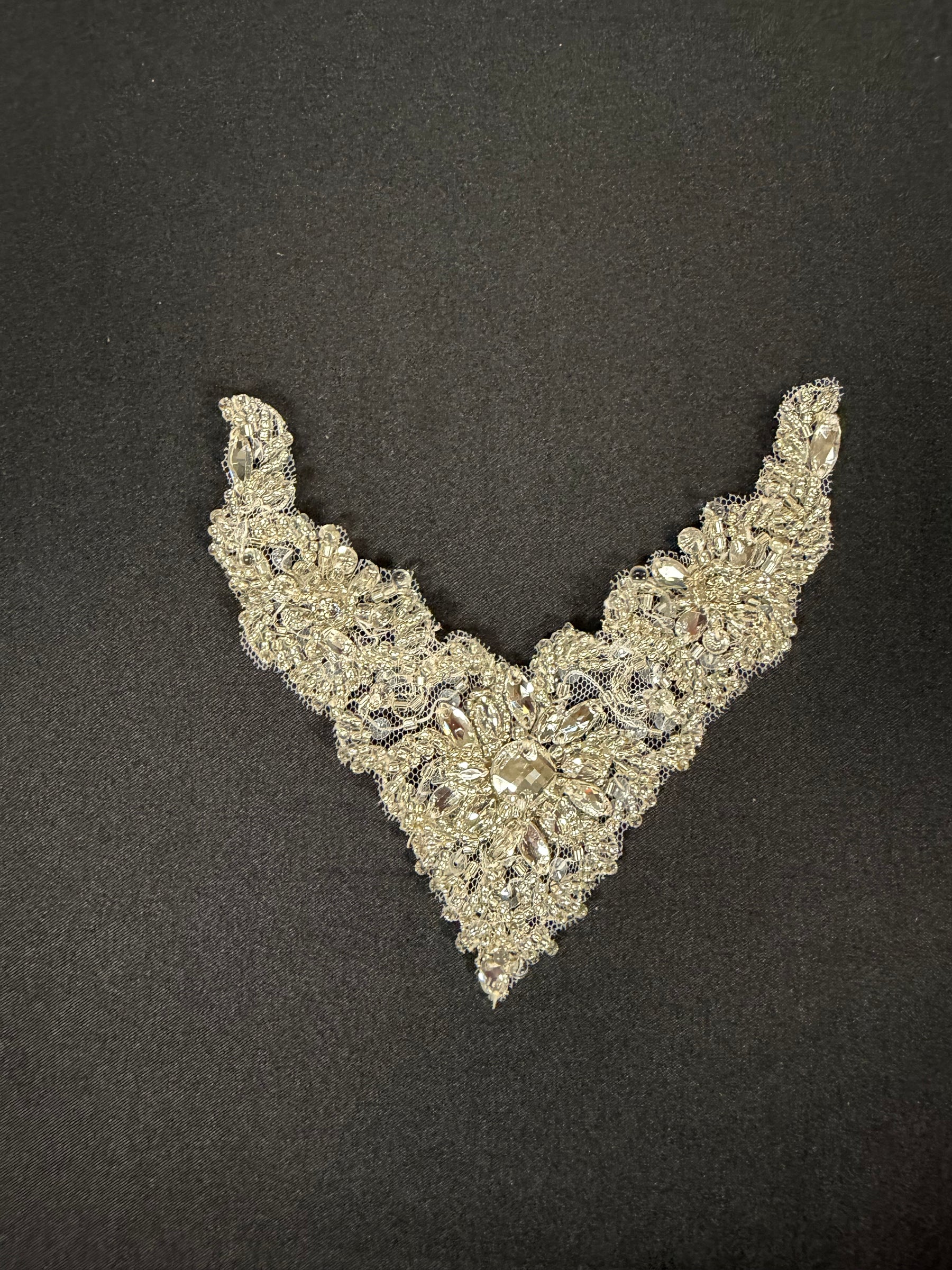 Ivory Crystal Beaded Motif - T183