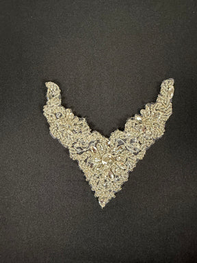 Ivory Crystal Beaded Motif - T183