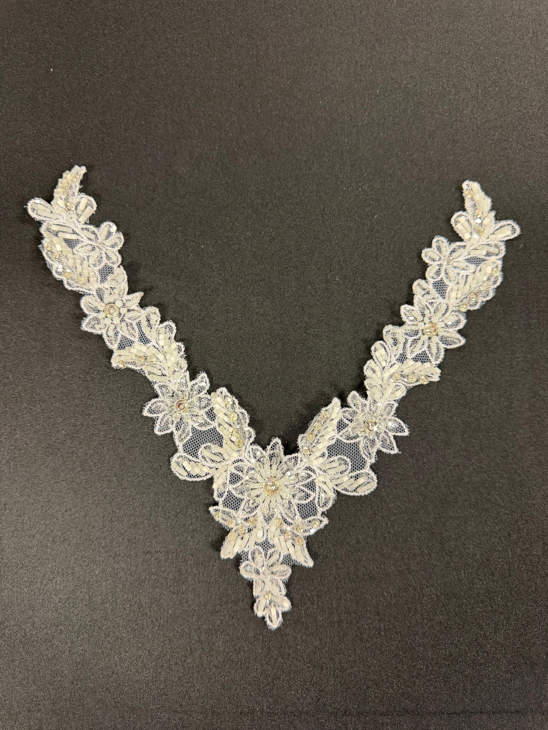 Ivory Beaded Applique - T587