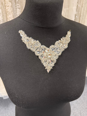 Ivory Crystal Beaded Motif - T183
