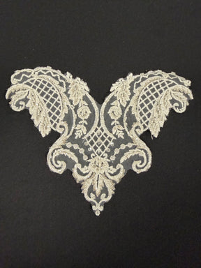 Ivory/Silver Beaded Applique - T566