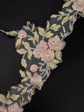 Pink and Gold Lace Trim - T804