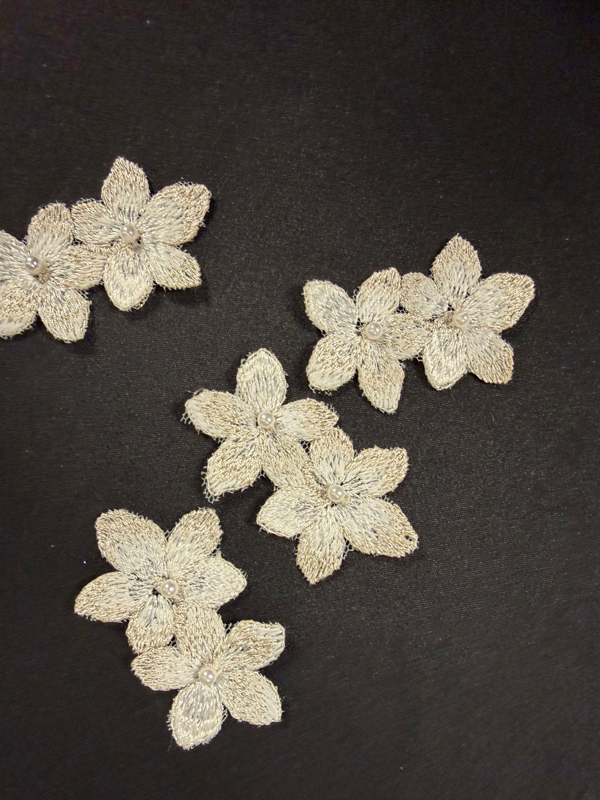 Ivory Embroidered Appliques - T896