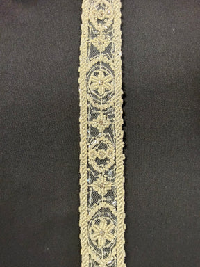 Ivory Beaded Lace Trim - T132