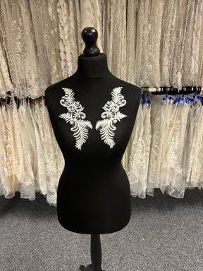 Ivory Embroidered Lace Appliques - Arron