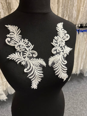 Ivory Embroidered Lace Appliques - Arron