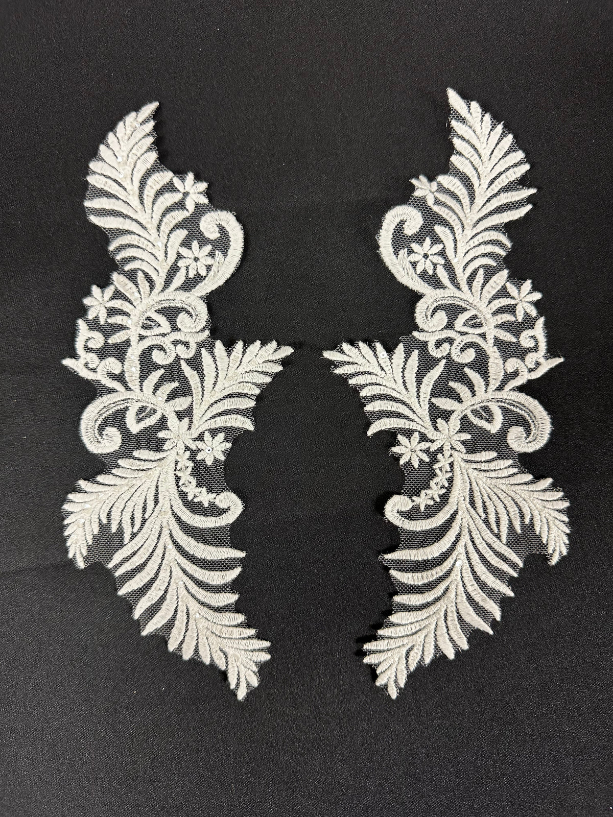Ivory Embroidered Lace Appliques - Arron