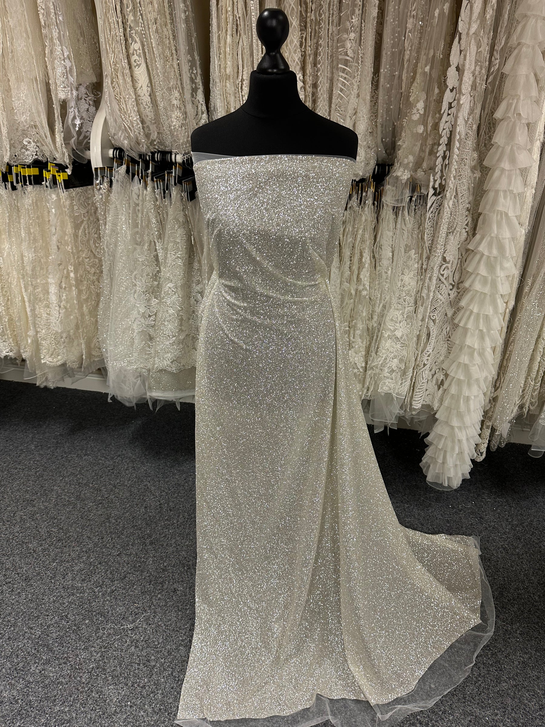 Ivory Glitter Tulle - Lax