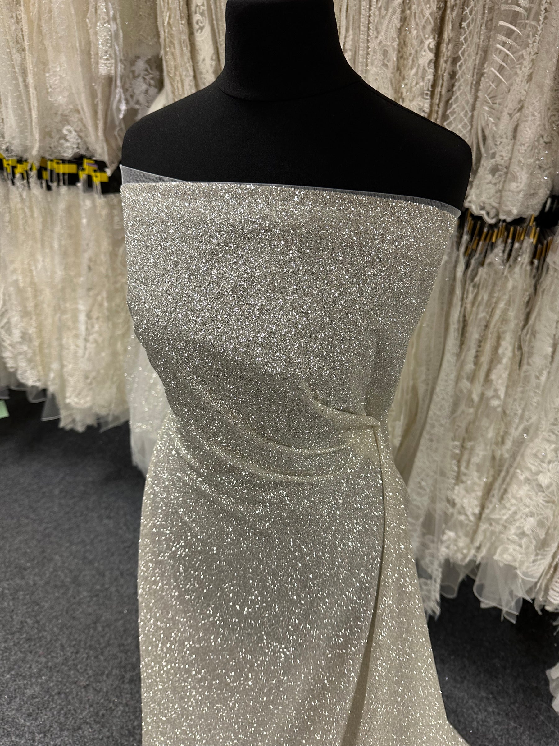 Ivory Glitter Tulle - Lax