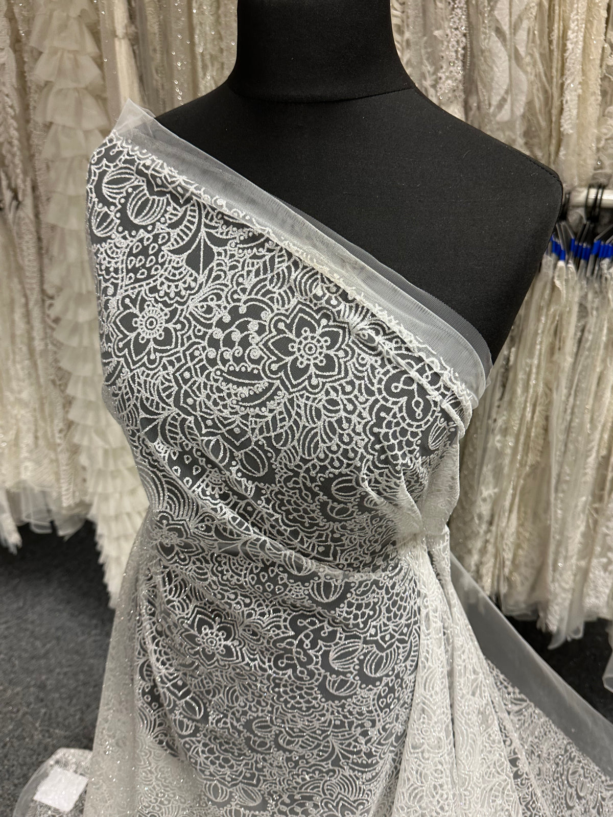Ivory Glitter Tulle - Glisten (CF)