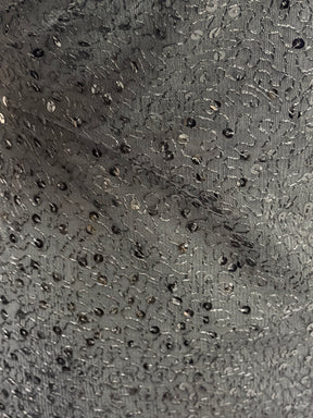 Black Embroidered Sequin Tulle – EB3001