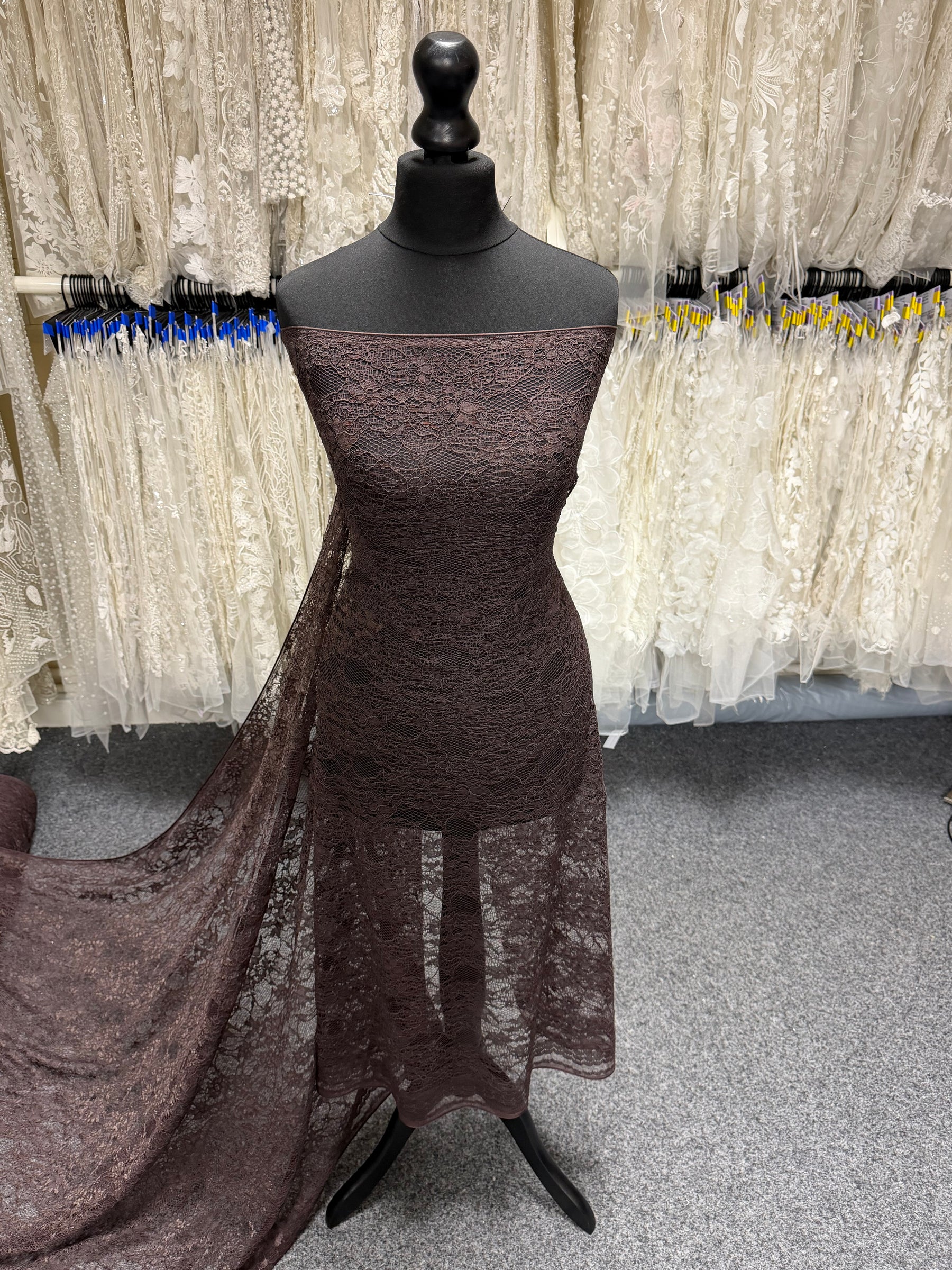 Chocolate Corded Lace - Landon