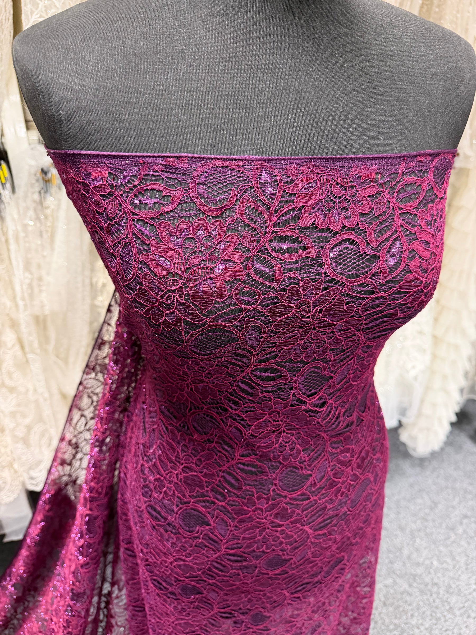 Magenta Corded Lace - Mendap