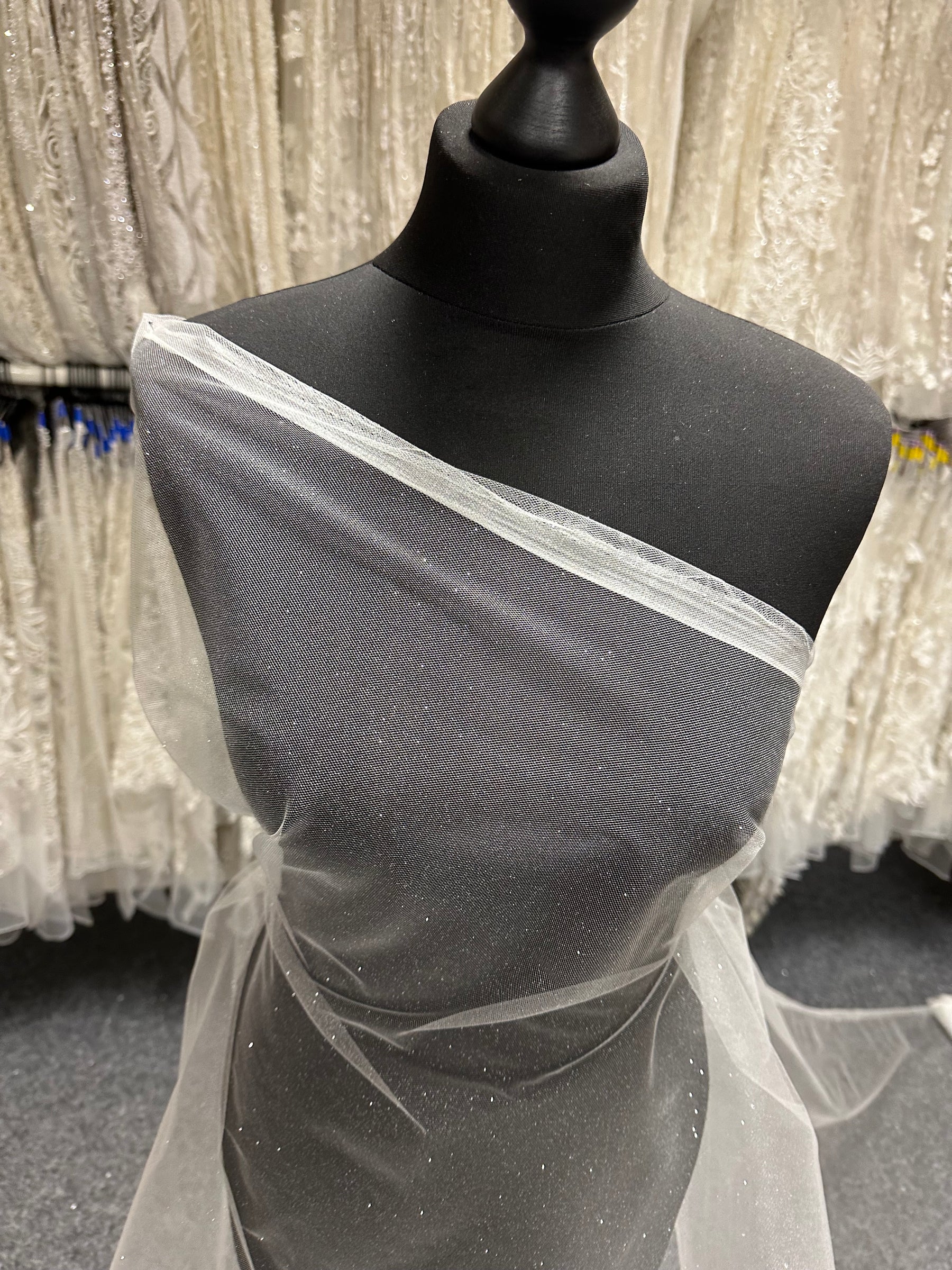 Ivory Glitter Tulle - Scalaway