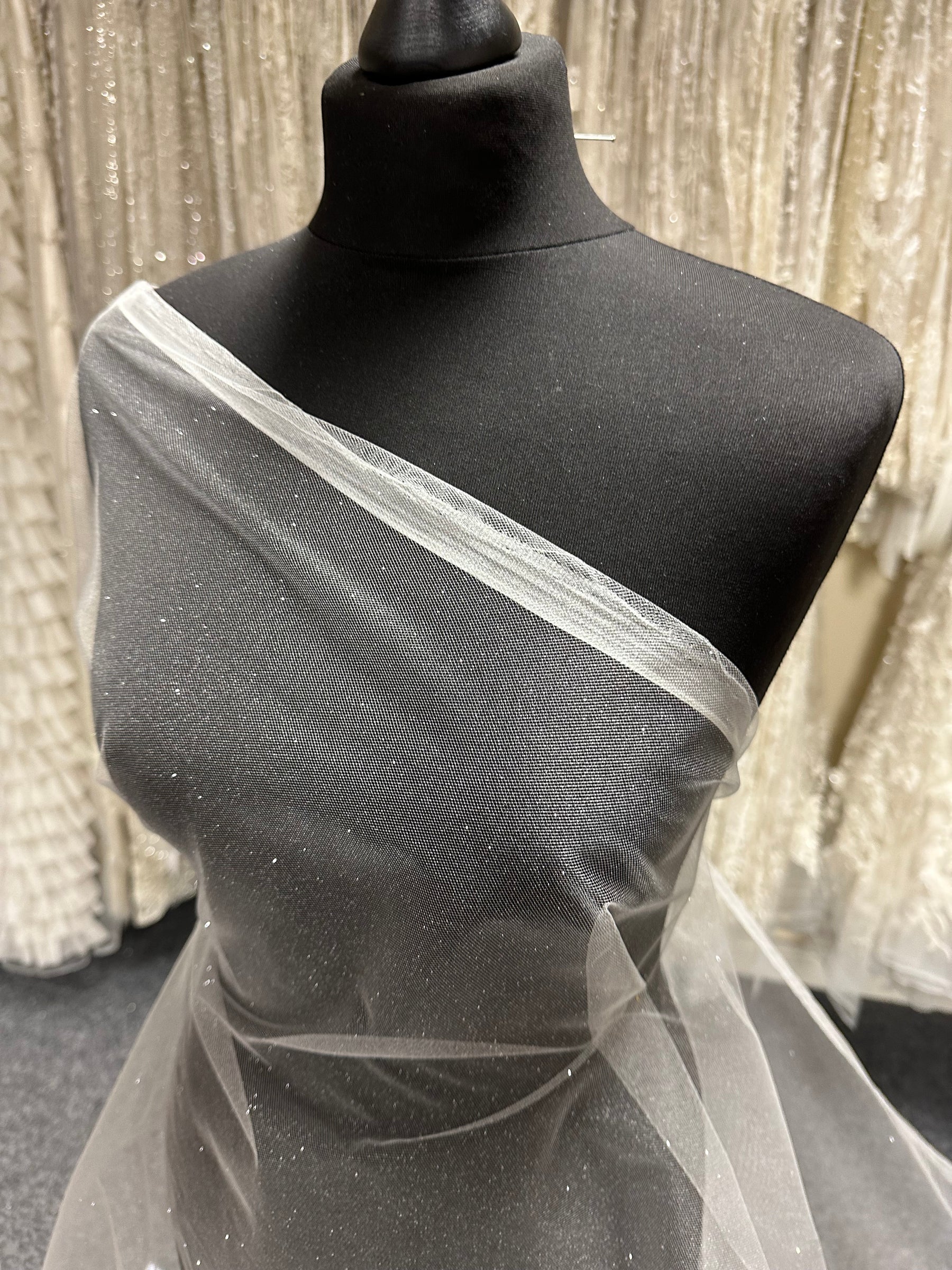 Ivory Glitter Tulle - Scalaway