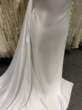White Polyester Satin Backed Crepe - P60