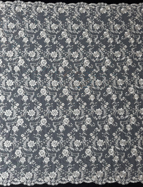 Ivory and Silver Embroidered Lace - P812